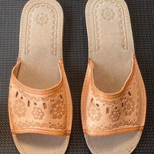 You Are HANDsome❤️ Handcrafted Flower Power Leather Slip On Footwear